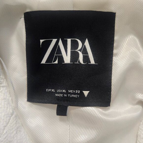 ZARA Women’s Cropped Double-Breasted Blazer – White – Size XL - Picture 4 of 11
